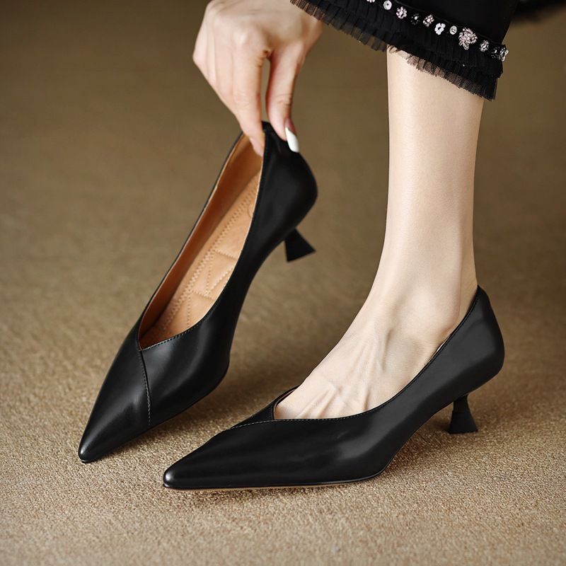 Anna-Berg | Elegant Pointed Toe Leather Heels