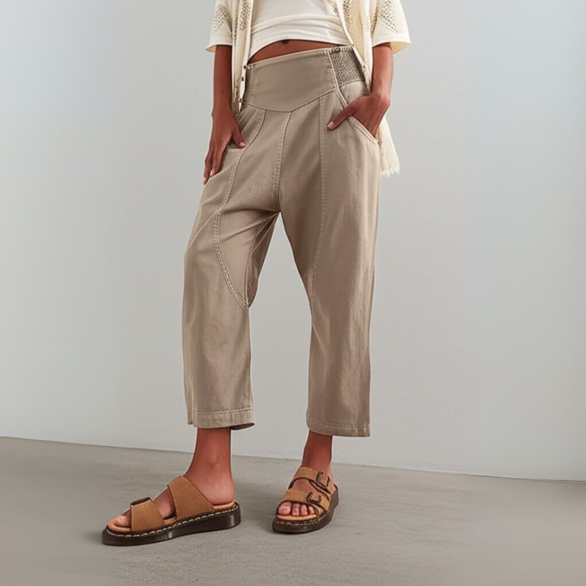 Anna-Berg | Black Wide-Leg Relaxed-Fit Cotton Pant