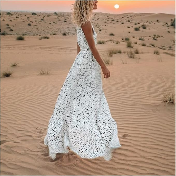 Anna-Berg | Boho Sleeveless V Neck Maxi Dress Made to Turn Heads