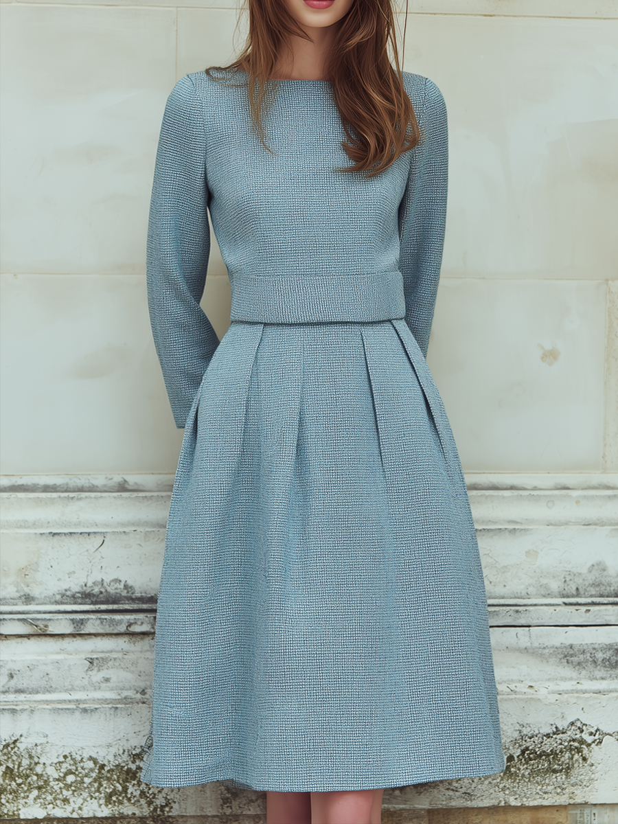Anna-Berg | Vintage Tweed Long-Sleeved Dress