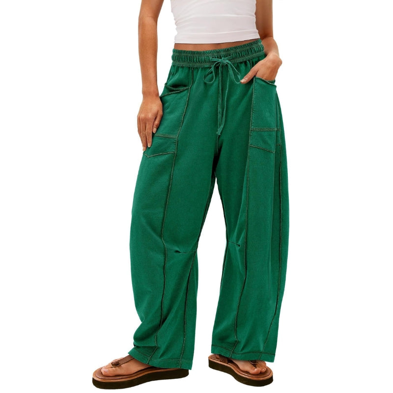 Anna-Berg | Elegant Wide Leg Cargo Pants High Waist Drawstring
