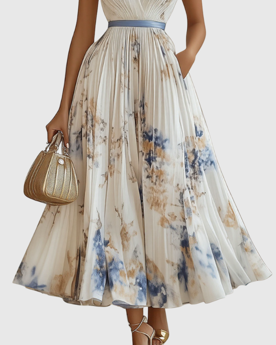 Anna-Berg | Elegant Pleated Maxi Dress Made to Turn Heads