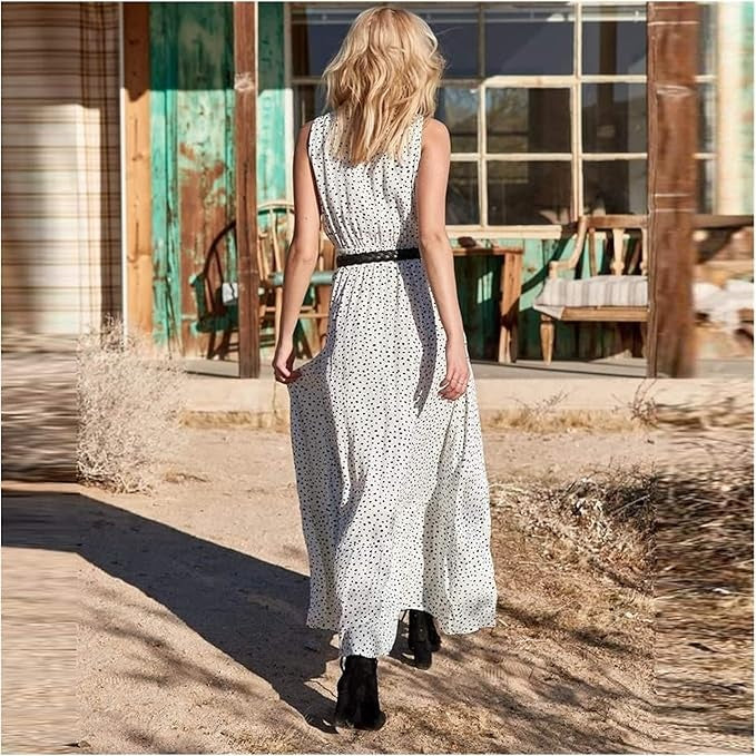 Anna-Berg | Boho Sleeveless V Neck Maxi Dress Made to Turn Heads
