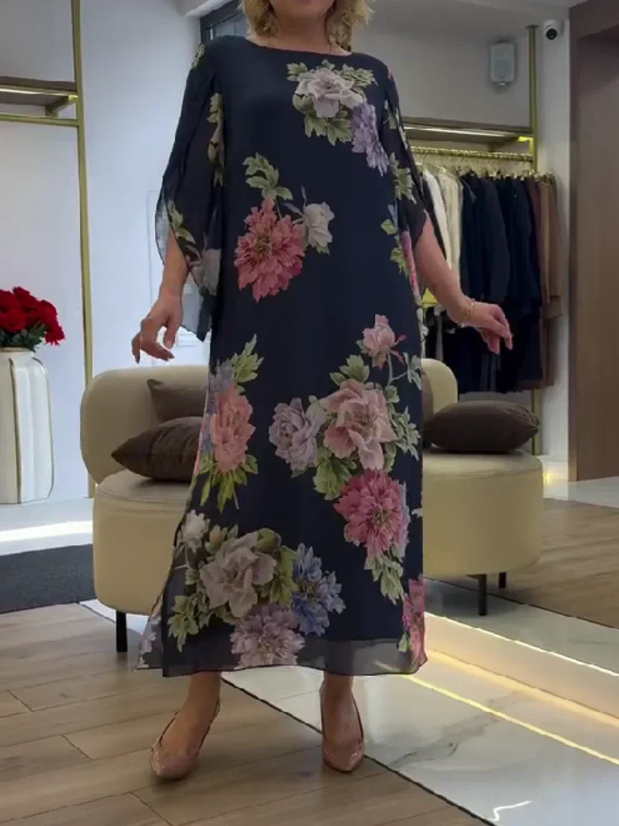 Anna-Berg | Elegant Light Maxi Dress With Floral Print For Ultimate Comfort
