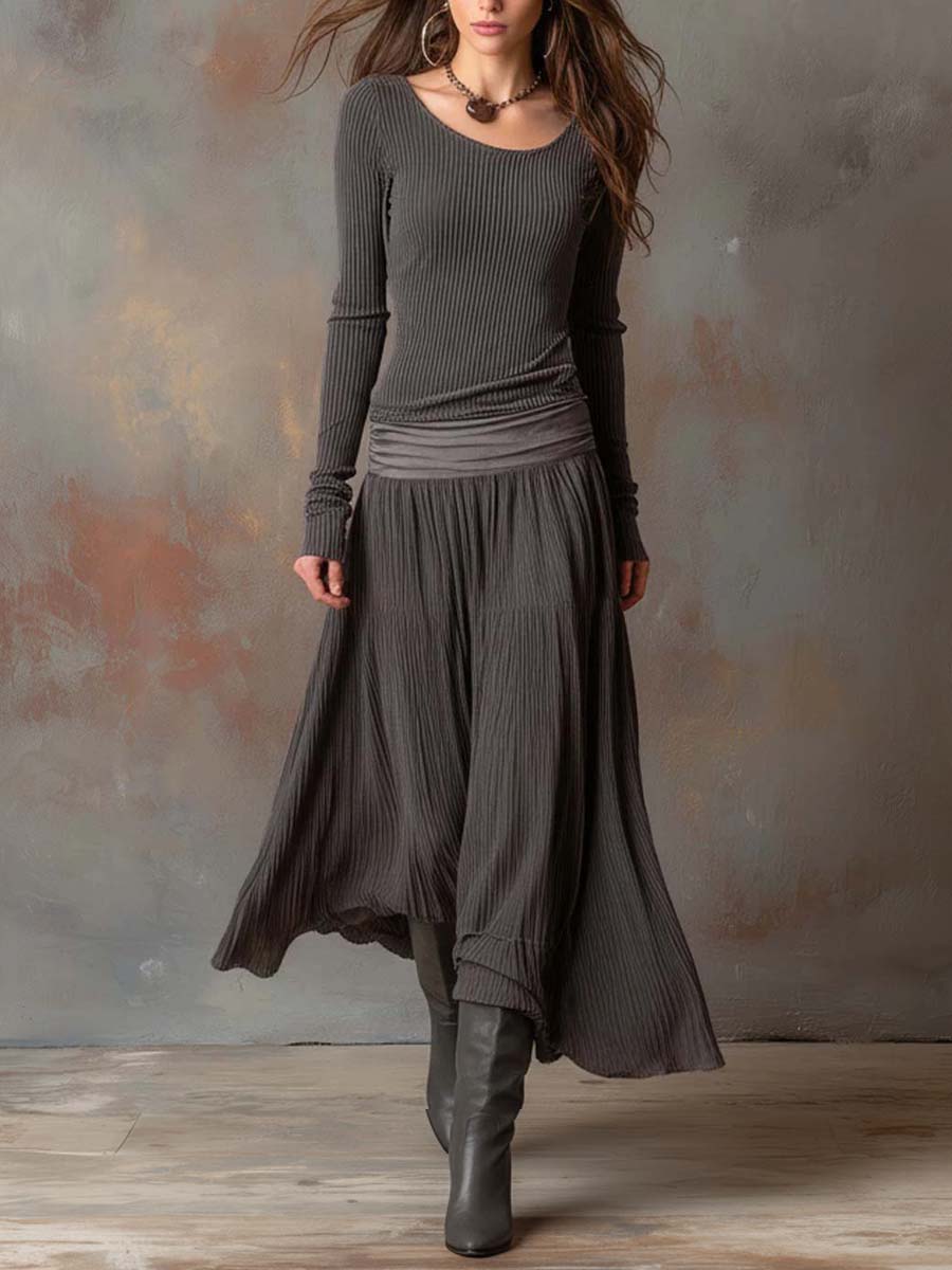 Anna-Berg | Charcoal Knit Dress
