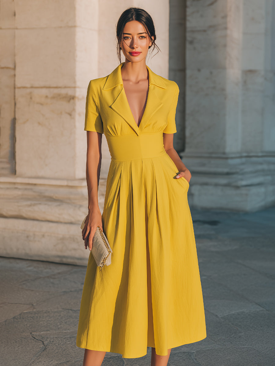 Anna-Berg | Collared Short-Sleeve Dress