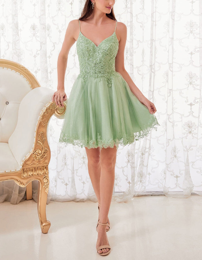 Anna-Berg | Mint Green Tulle Cocktail Dress