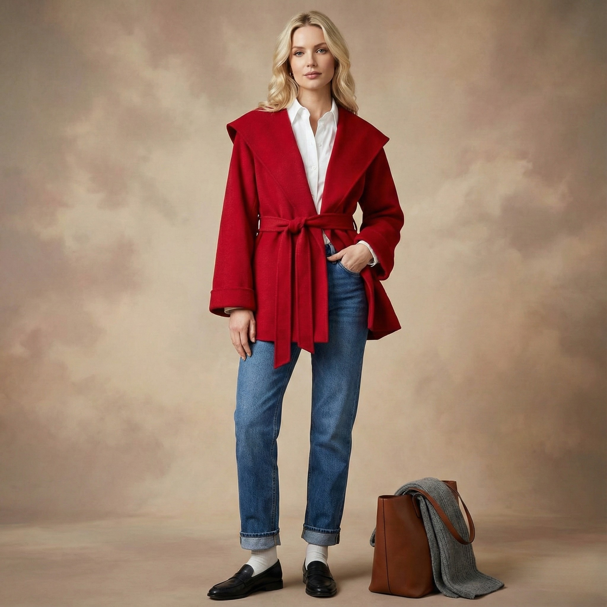Anna-Berg | Coat, Camel Hair, Long, Pointed