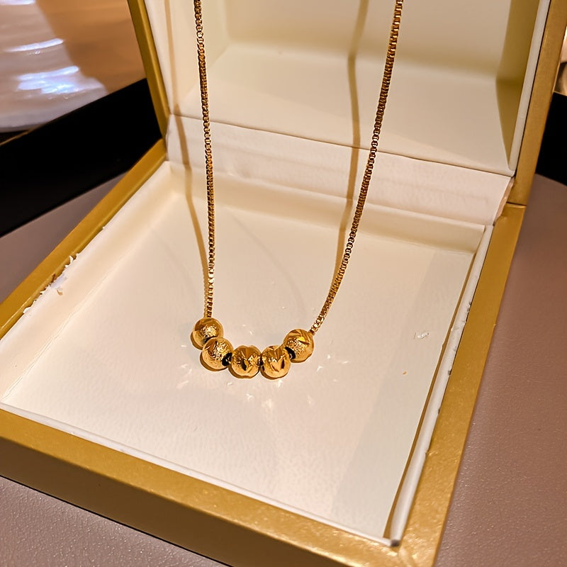 Round Beaded Gold Necklace