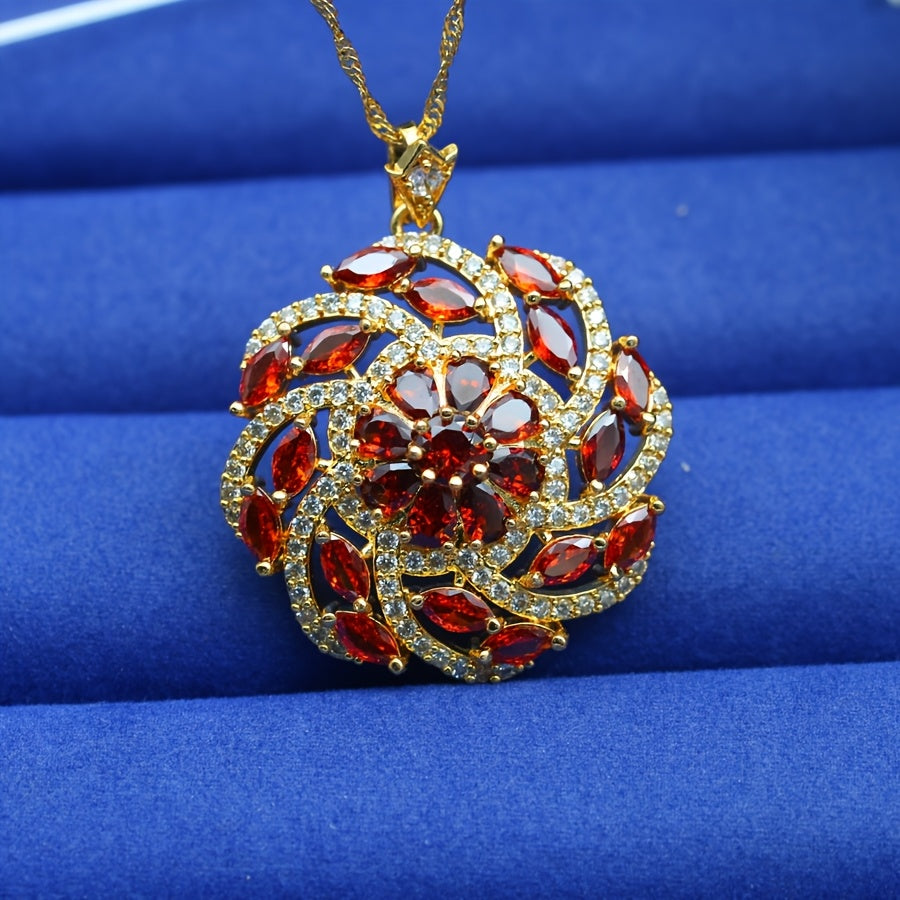 Elegant Multicolored Cubic Zirconia Pendant Necklace