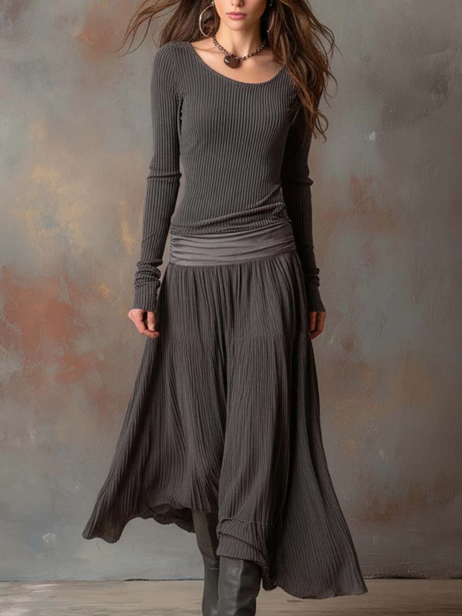Anna-Berg | Charcoal Knit Dress