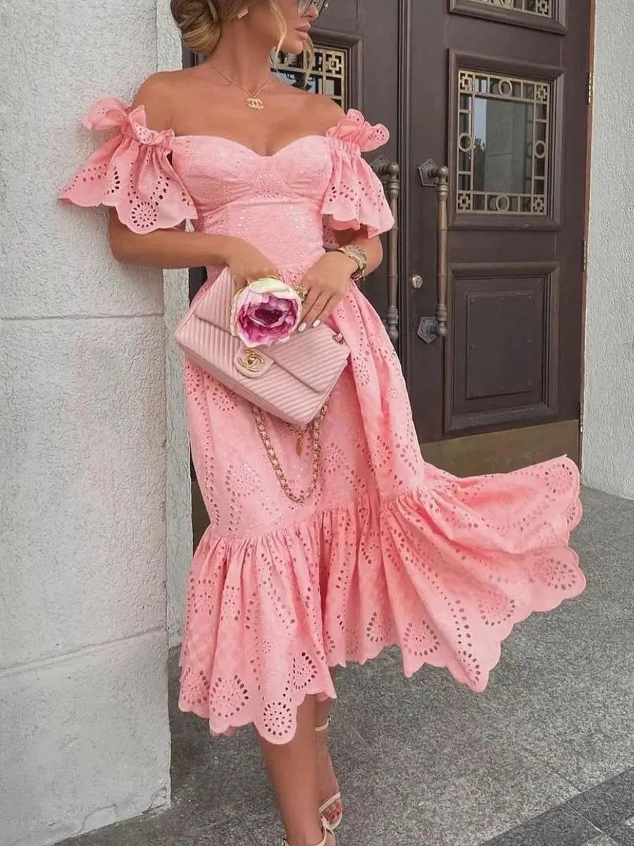 Anna-Berg | Pink Off-Shoulder Dress