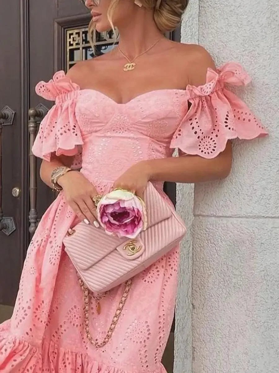 Anna-Berg | Pink Off-Shoulder Dress