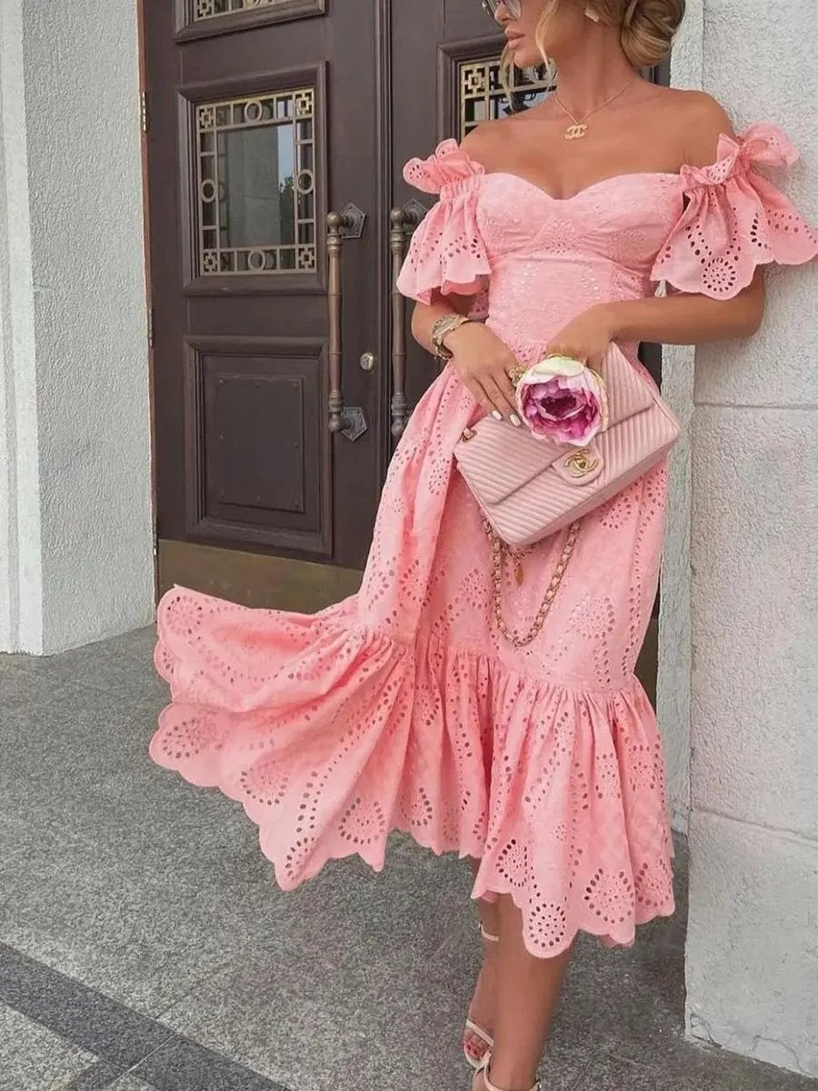 Anna-Berg | Pink Off-Shoulder Dress