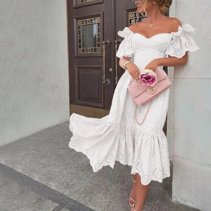 Anna-Berg | Pink Off-Shoulder Dress