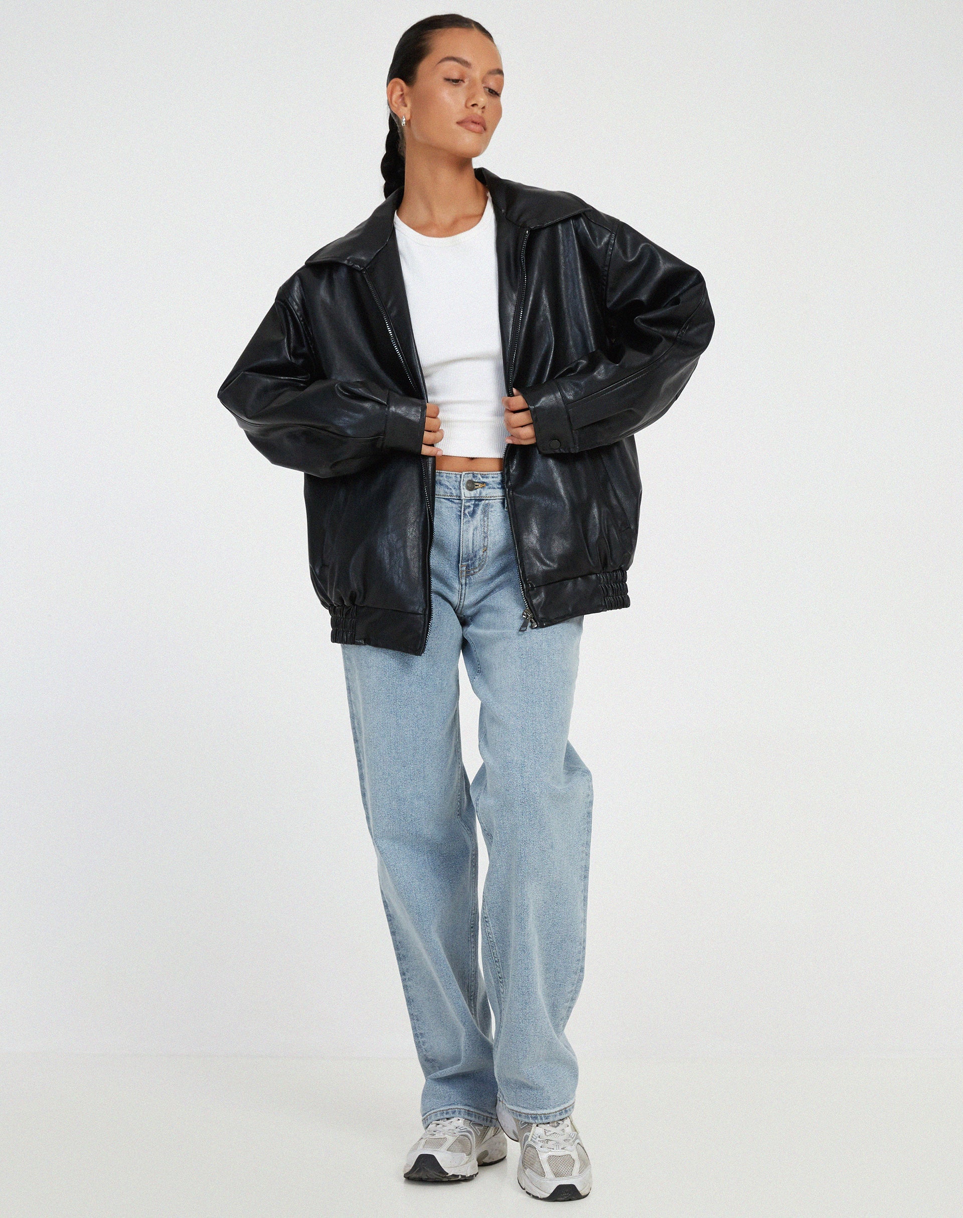 Anna-Berg | Elegant Oversized Leather Jacket for a Modern Look