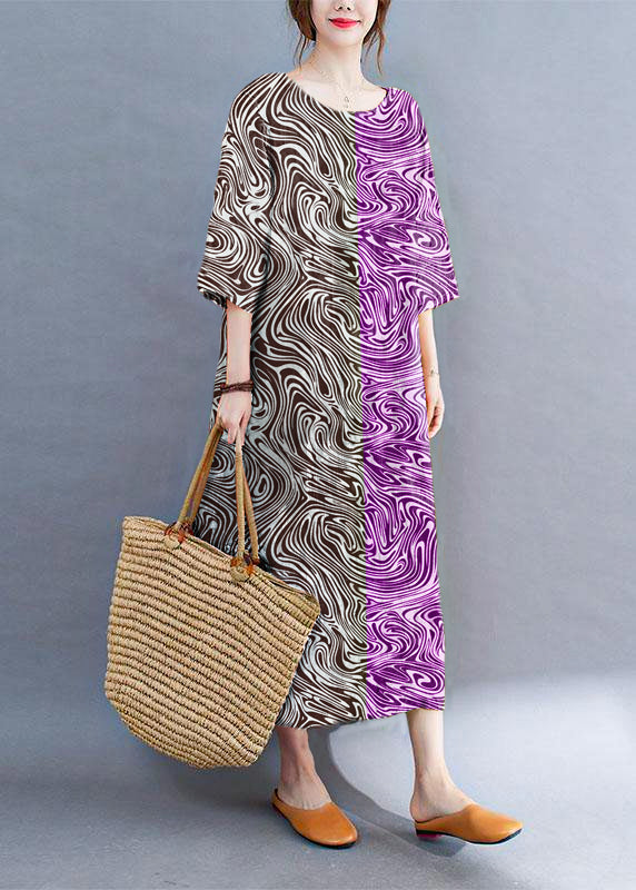 Anna-Berg | Modern Color Block O-Neck Sleeve Dress