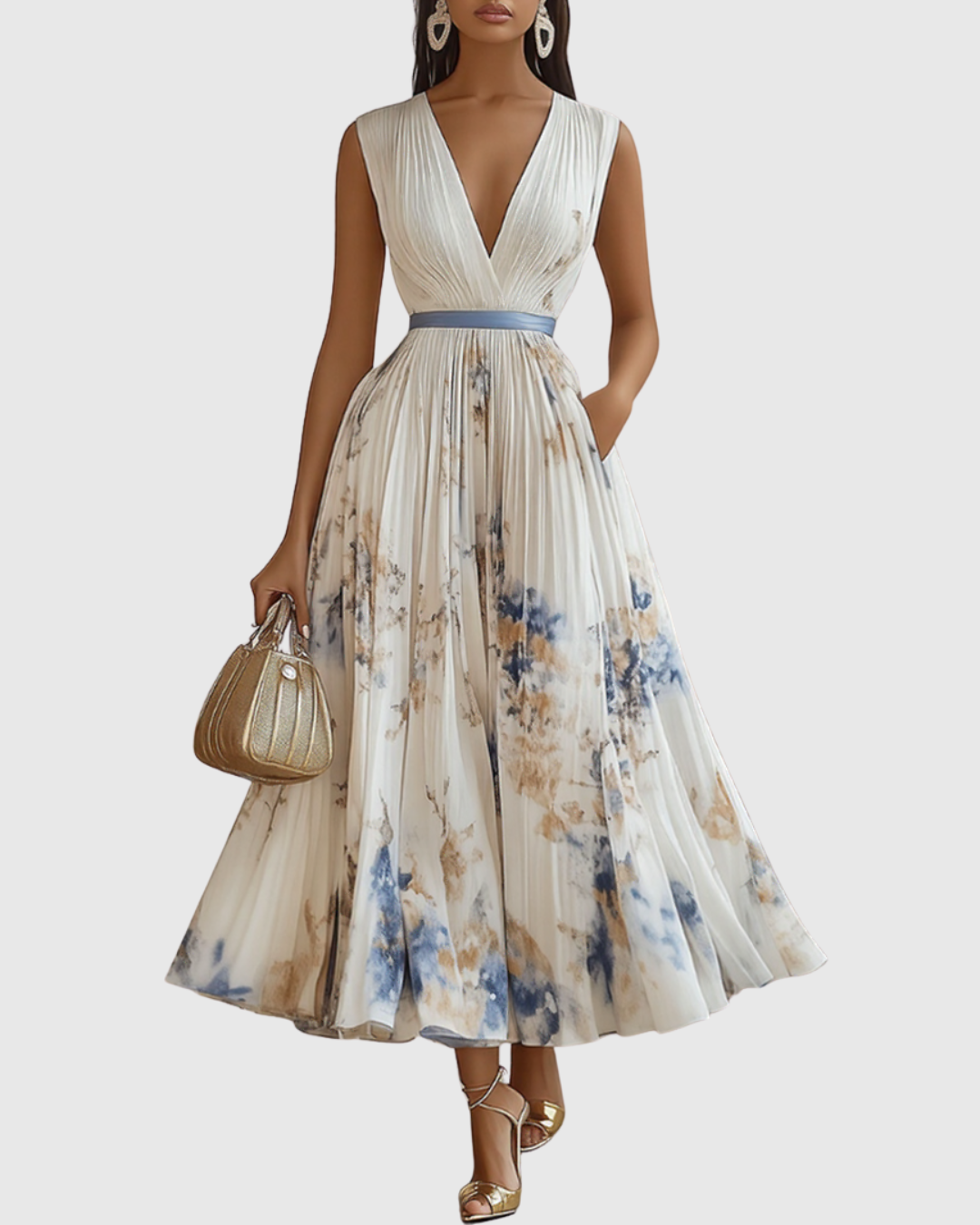 Anna-Berg | Elegant Pleated Maxi Dress Made to Turn Heads