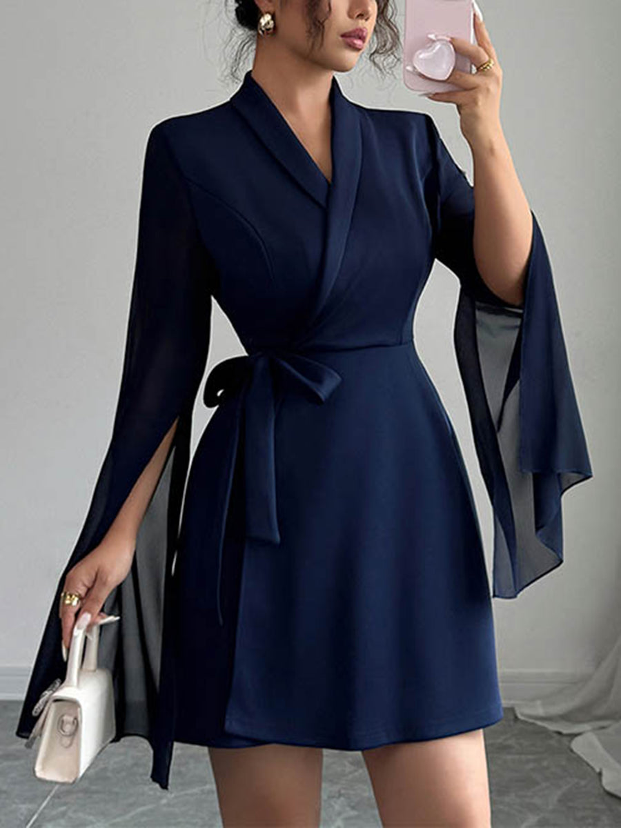 Anna-Berg | A-Line Elasticated Waist Interlace See-Through Dress