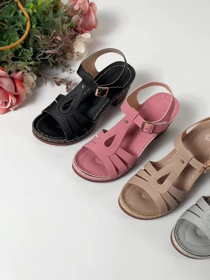 Anna-Berg | Sophisticated Block Heel Cushioned Sandals
