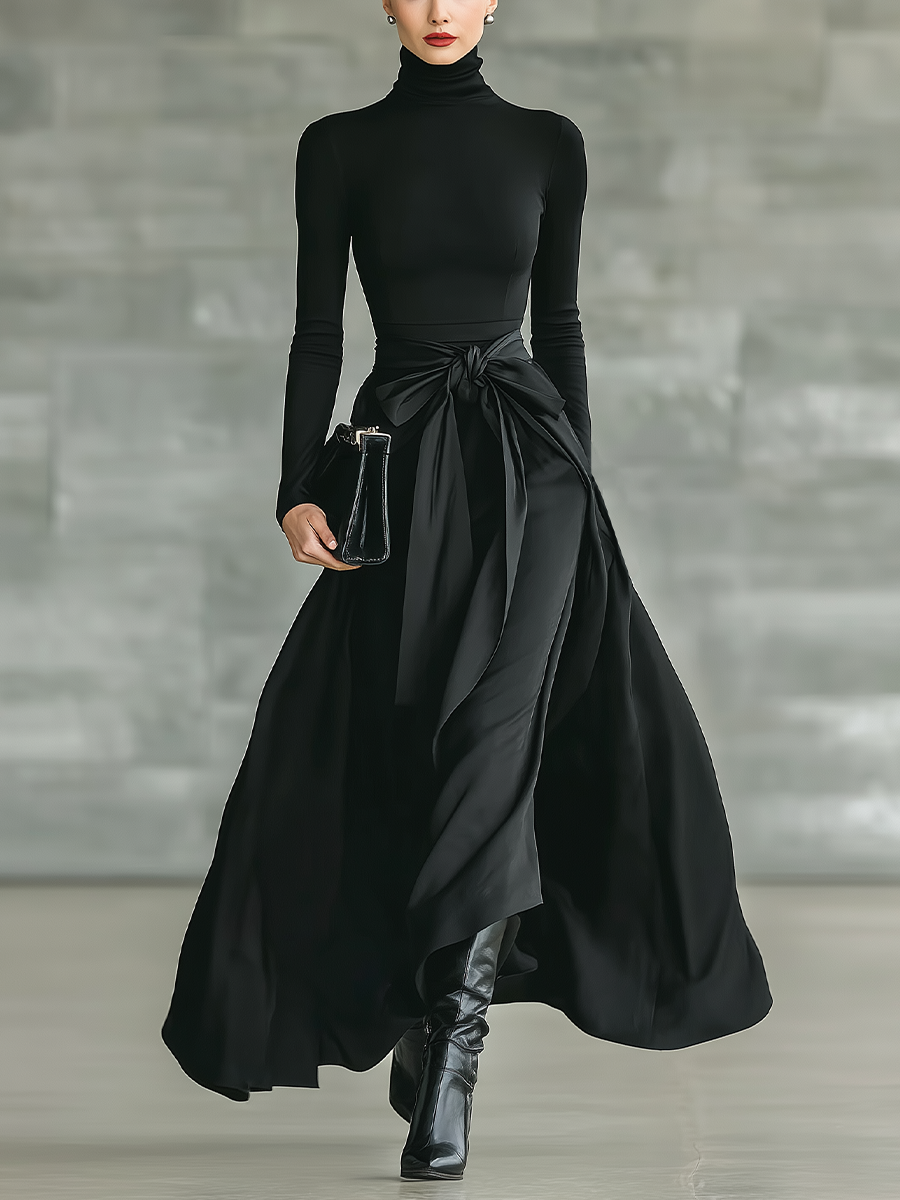 Anna-Berg | Black Satin Evening Dress
