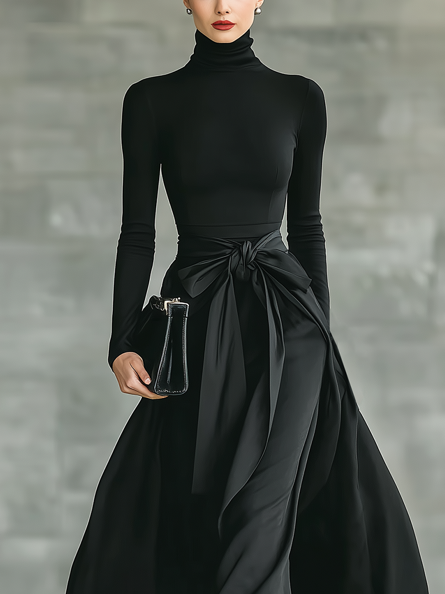 Anna-Berg | Black Satin Evening Dress