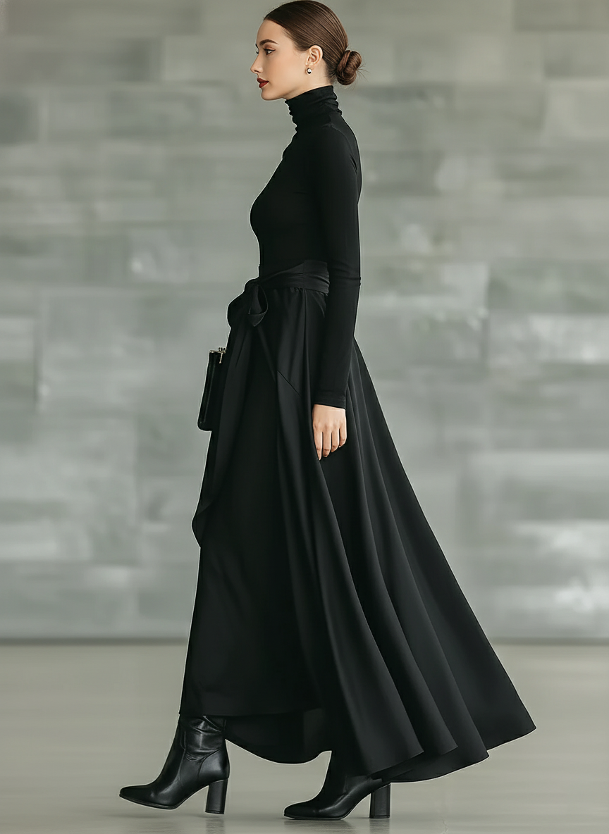 Anna-Berg | Black Satin Evening Dress