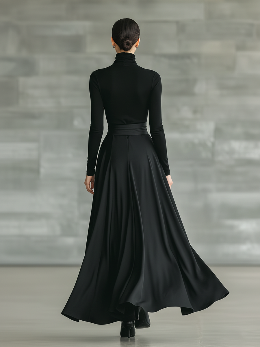Anna-Berg | Black Satin Evening Dress