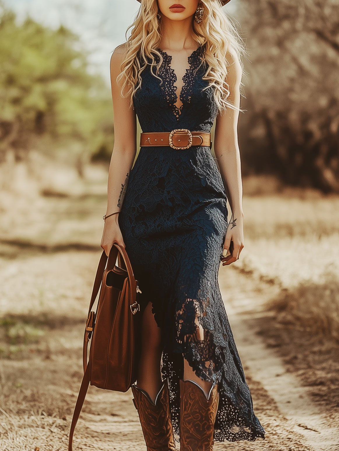 Anna-Berg | Blue Lace Sleeveless Casual Dress