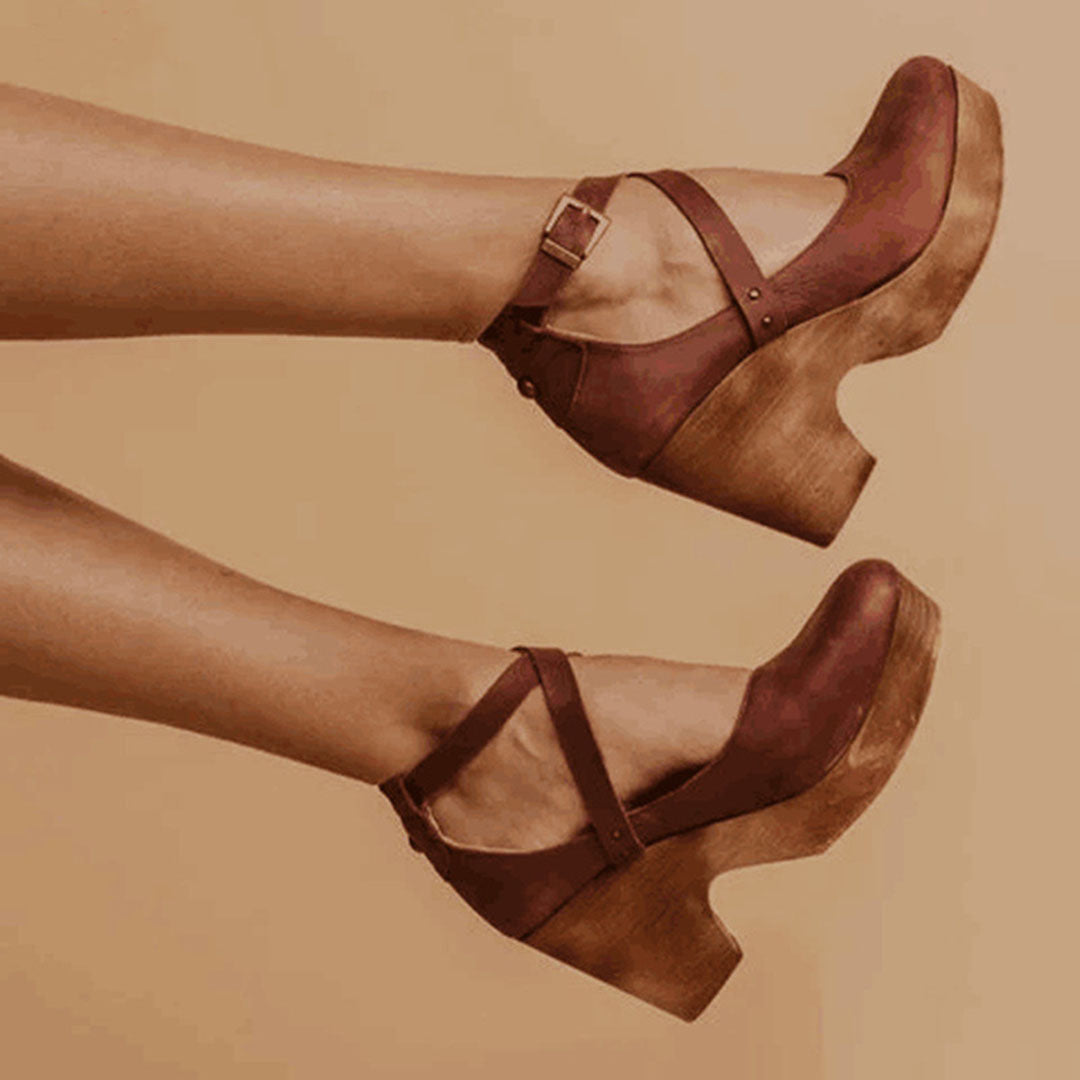 Anna-Berg | Elegant Wedge Heels With Closed Toe & Ankle Strap