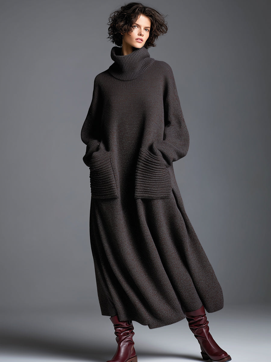 Anna-Berg | Brown Knit Dress
