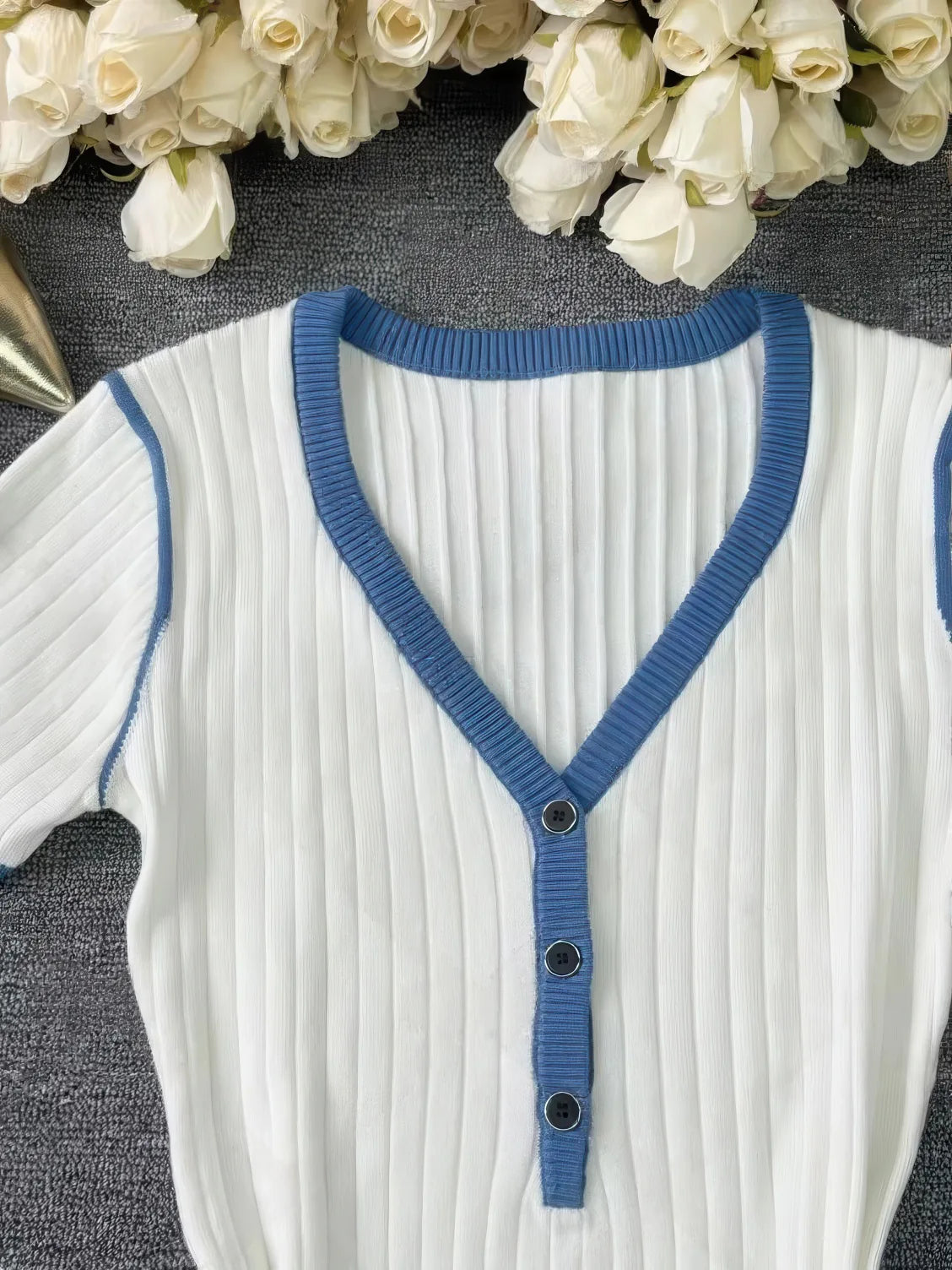 Anna-Berg | Casual Knitted V-Neck Dress