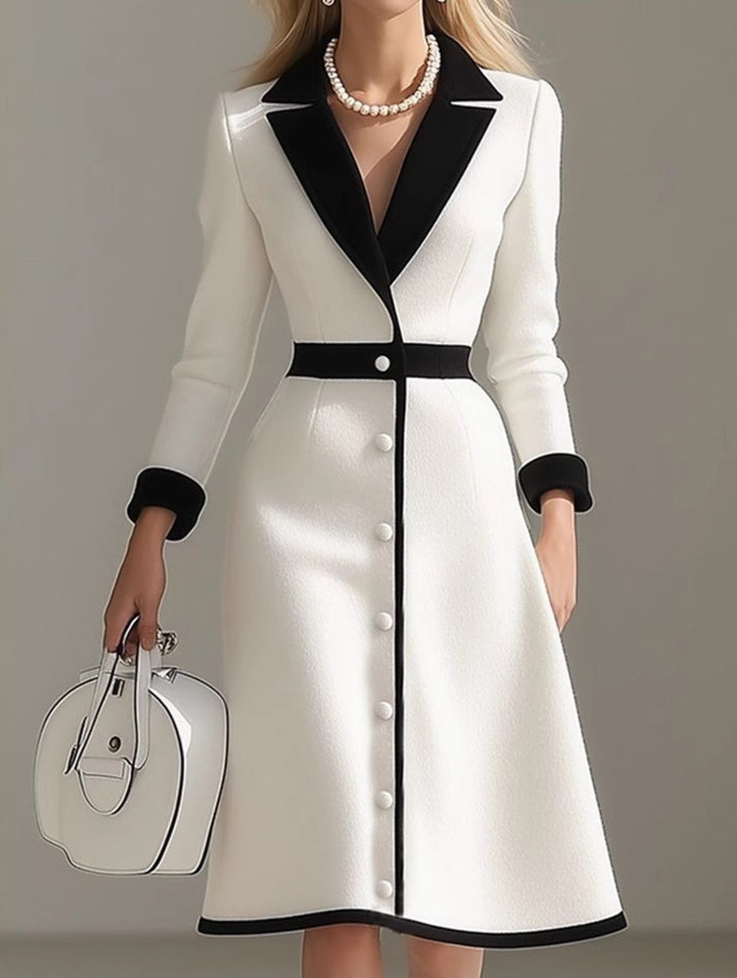 Anna-Berg | High Waist Slimming Three-Quarter Sleeve Dress