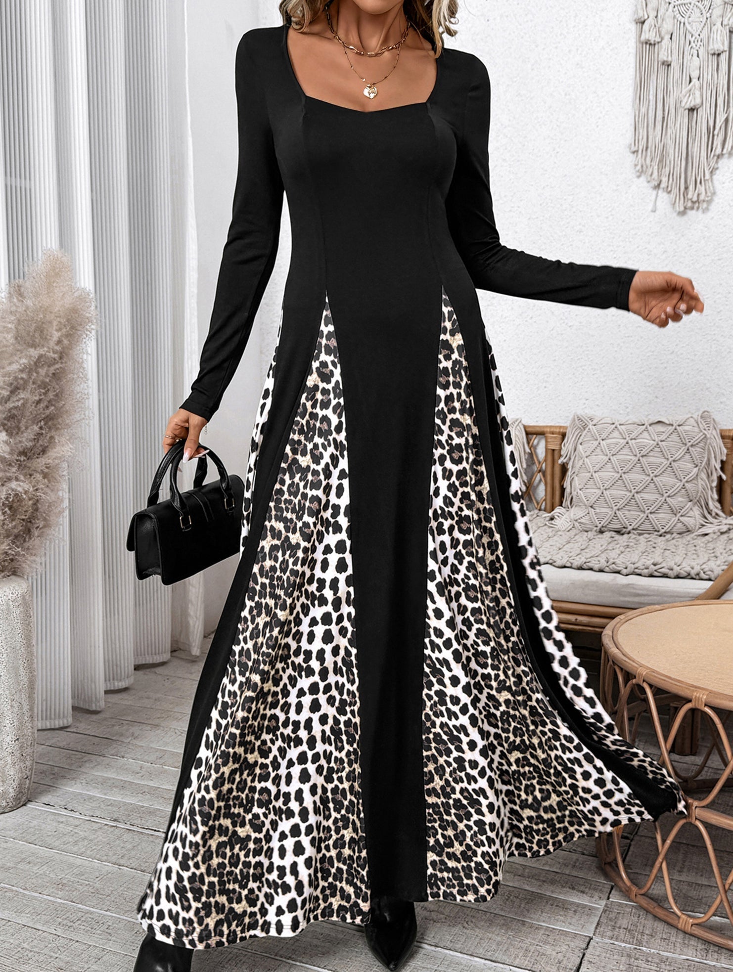 Anna-Berg | Retro High Waist Leopard Print Dress