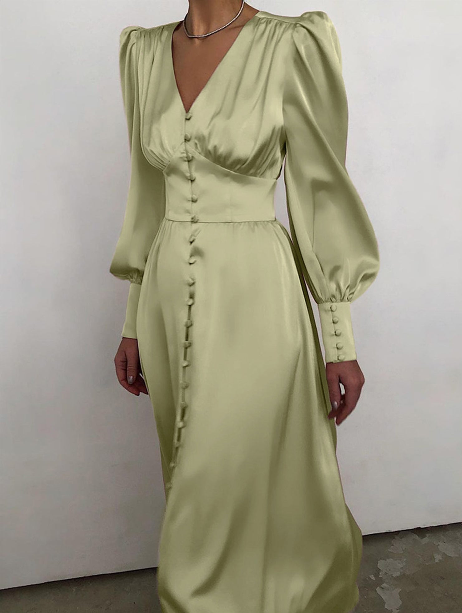 Anna-Berg | Retro V-Neck Waist Dress