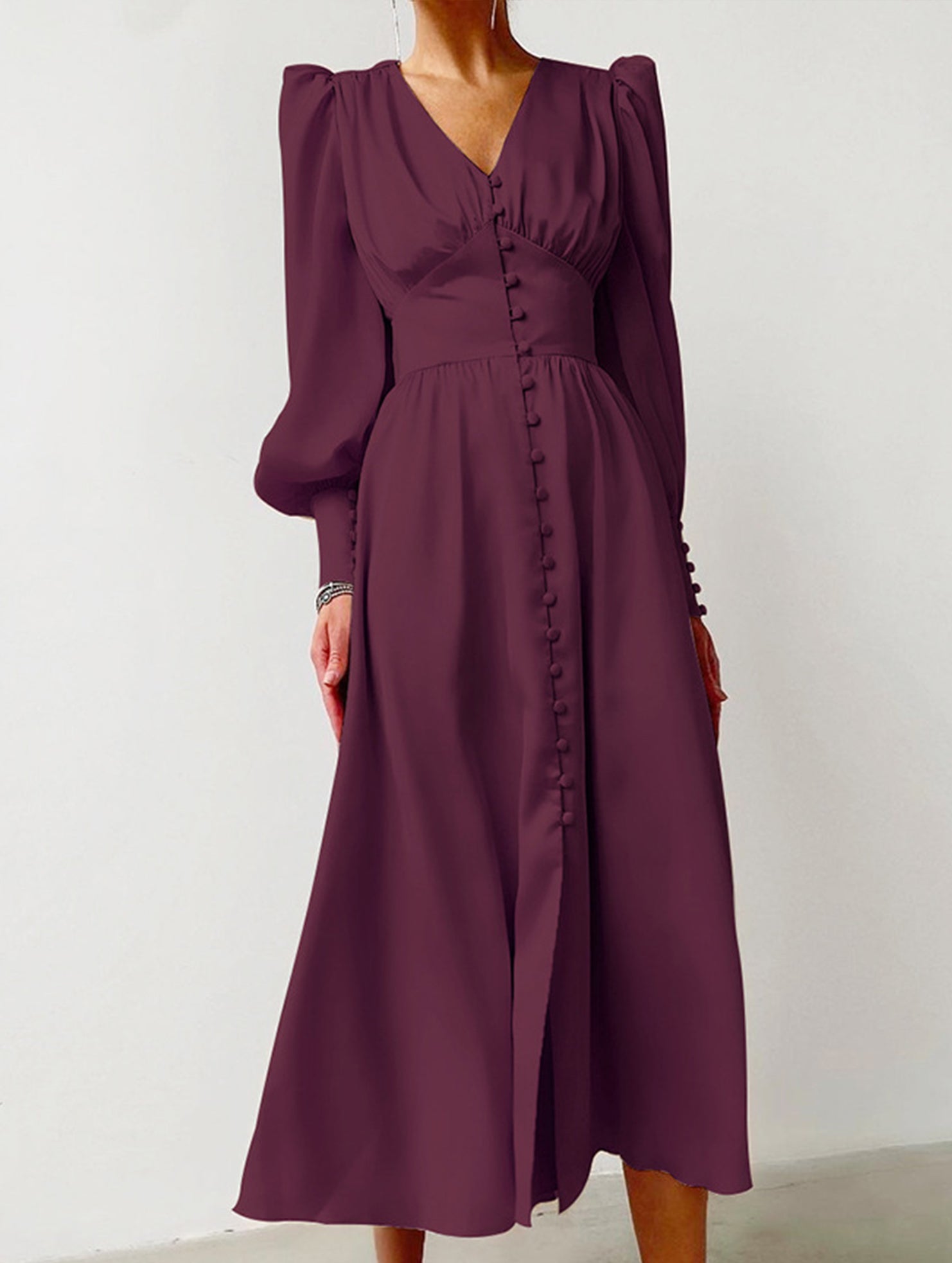 Anna-Berg | Retro V-Neck Waist Dress