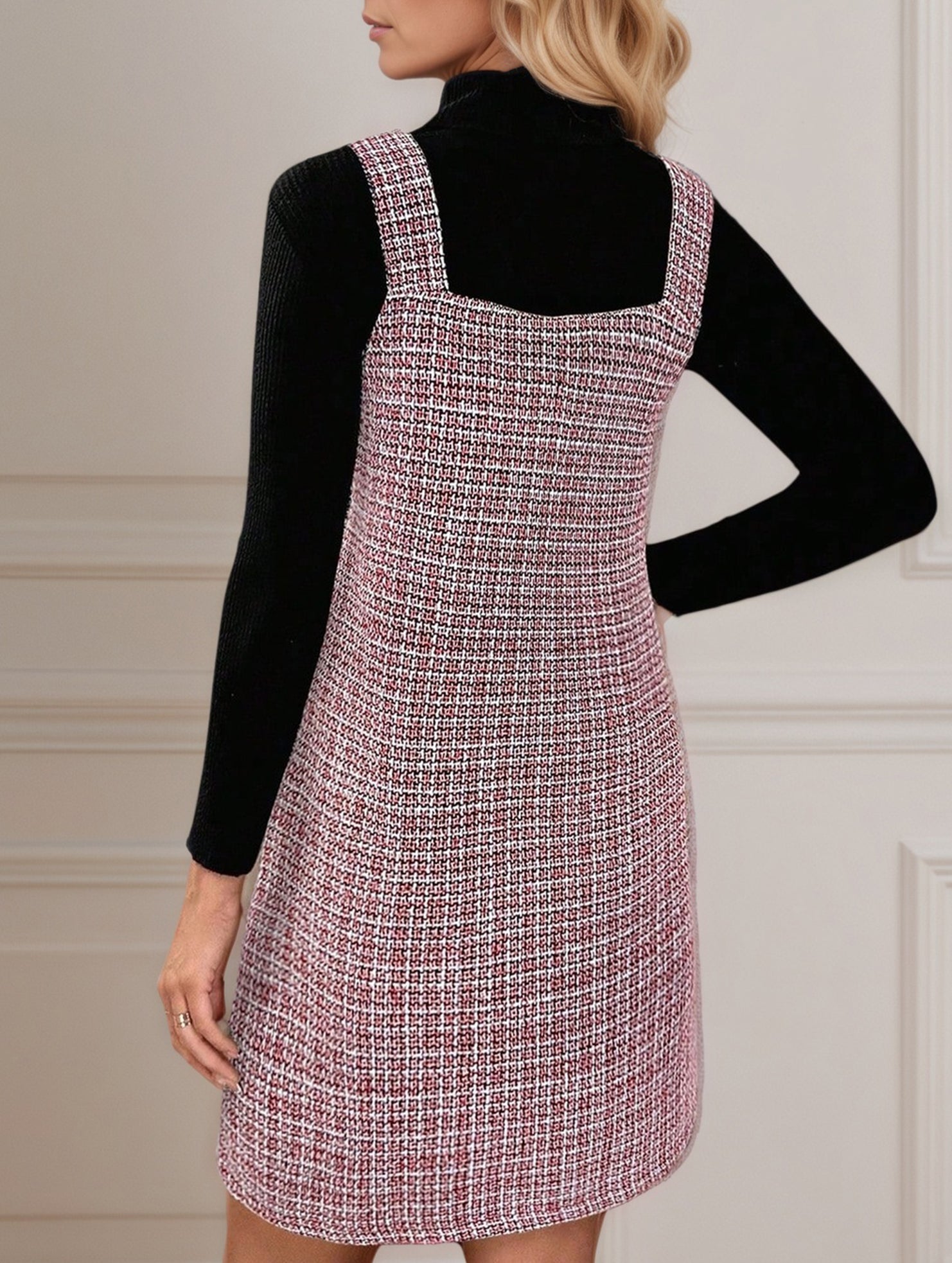 Anna-Berg | Sleeveless With Suspenders And V-Neck Dress