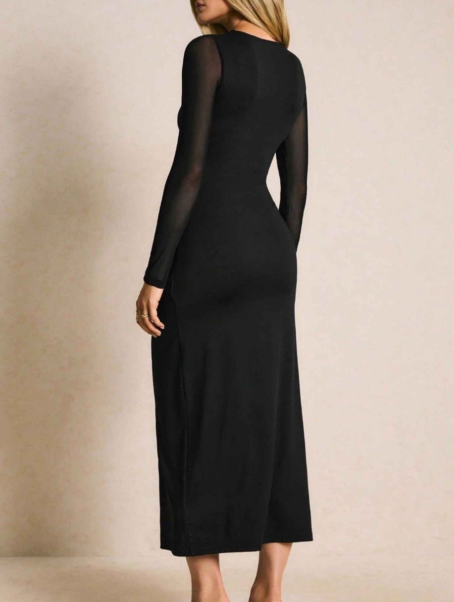 Anna-Berg | Fashionable Patchwork Mesh And Metal Dress
