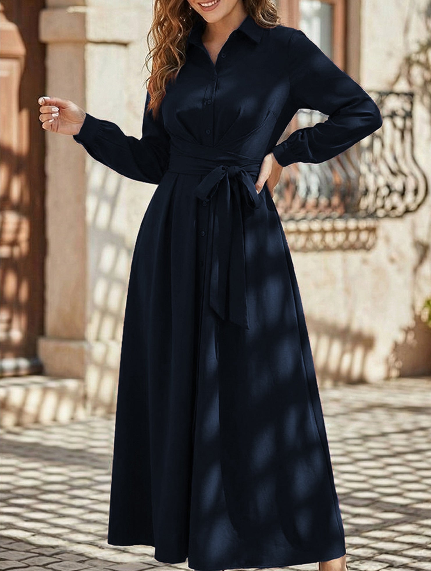 Anna-Berg | Simple Long-Sleeved Dress