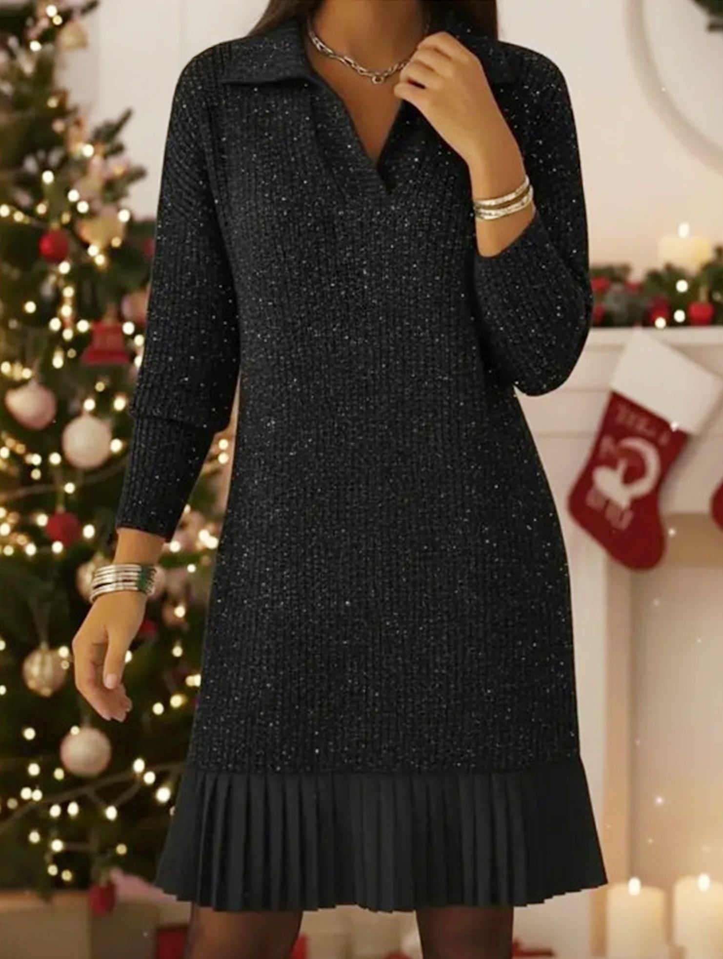 Anna-Berg | Casual Long-Sleeved Polo Collar Dress