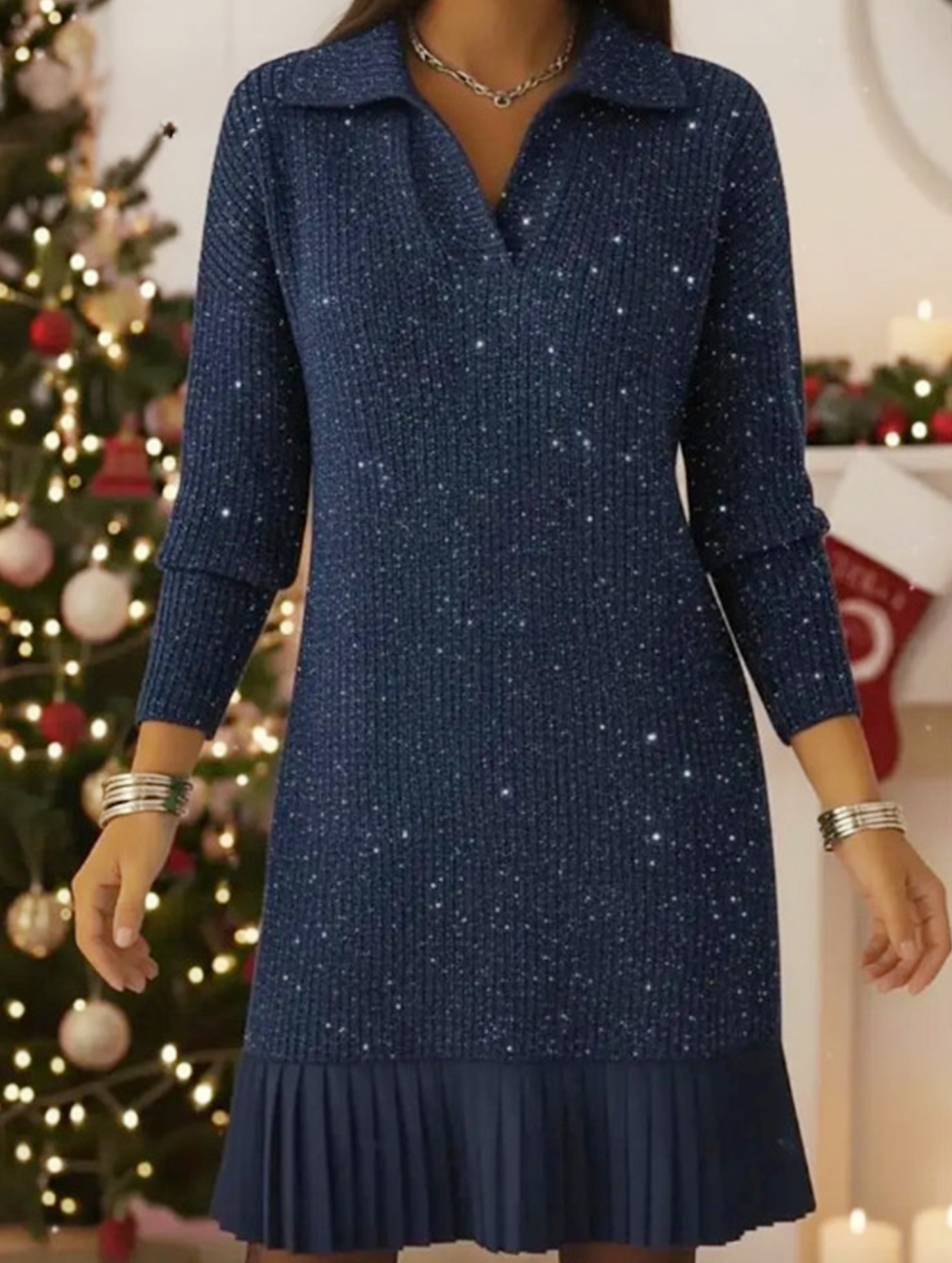 Anna-Berg | Casual Long-Sleeved Polo Collar Dress