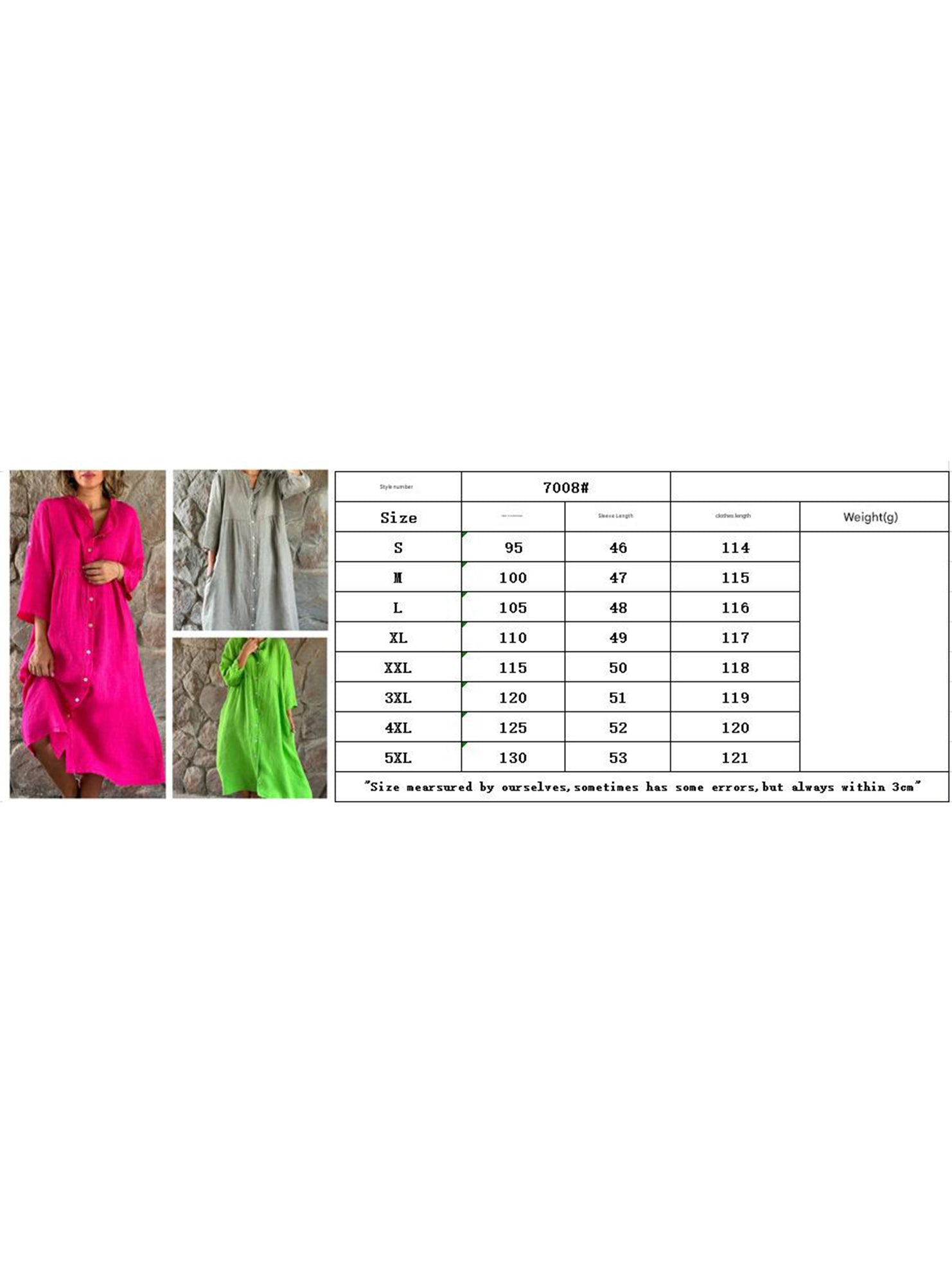 Anna-Berg | Solid Color Cotton Linen Button Dress