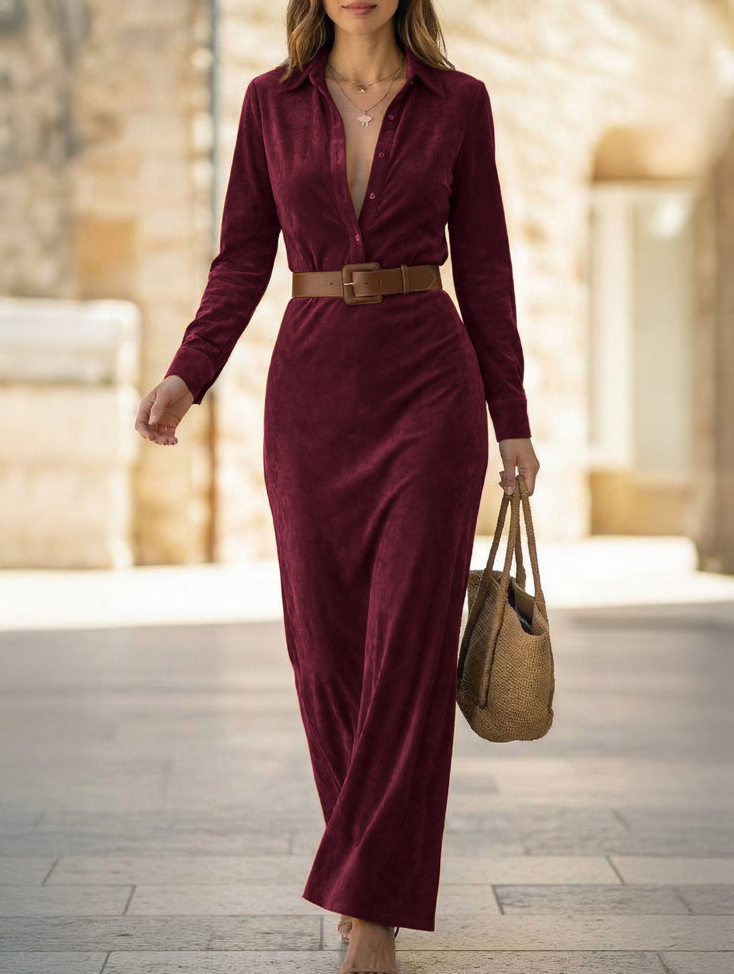 Anna-Berg | Suede Long Dress