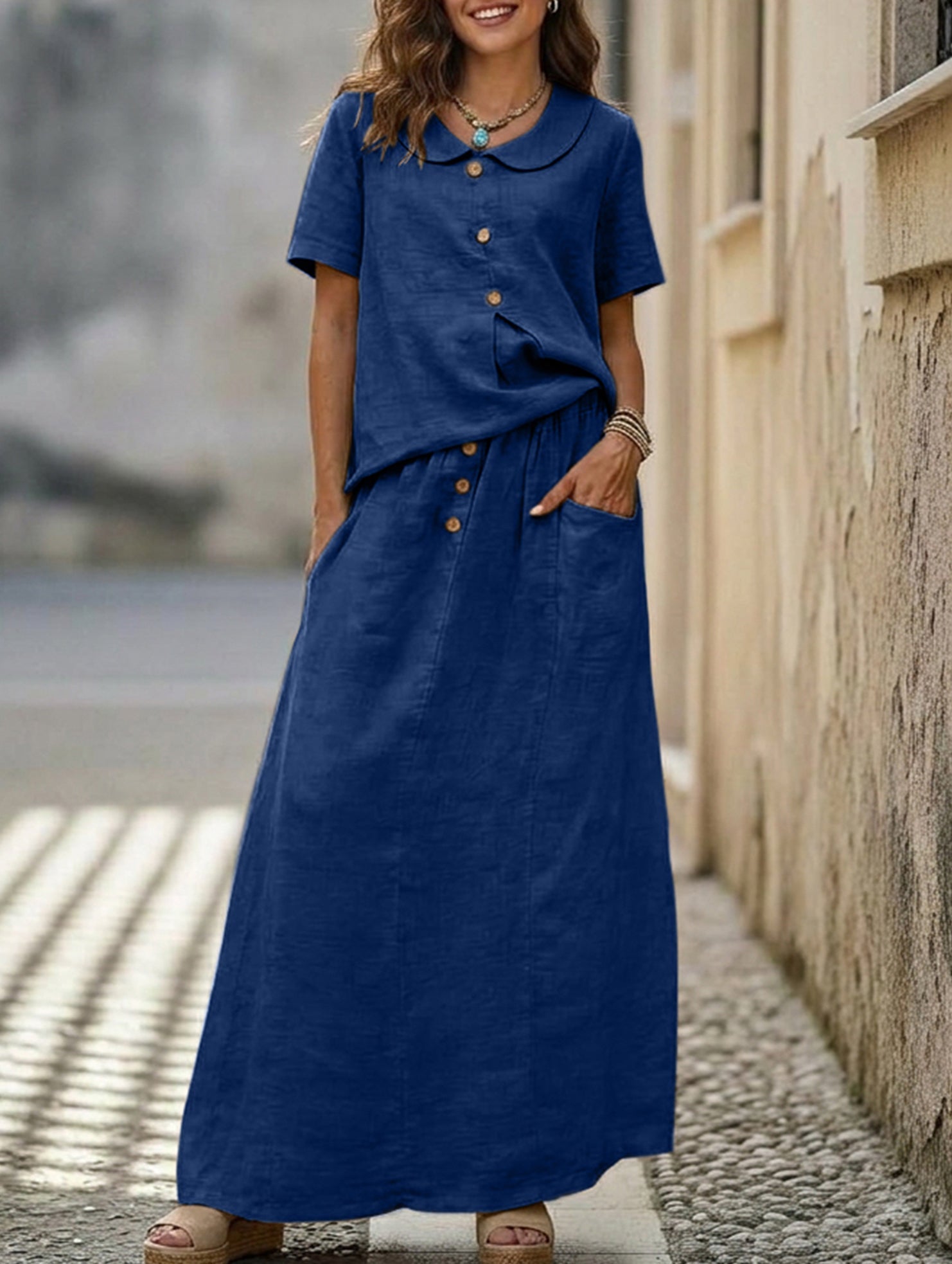 Anna-Berg | Casual Solid Color Loose Dress