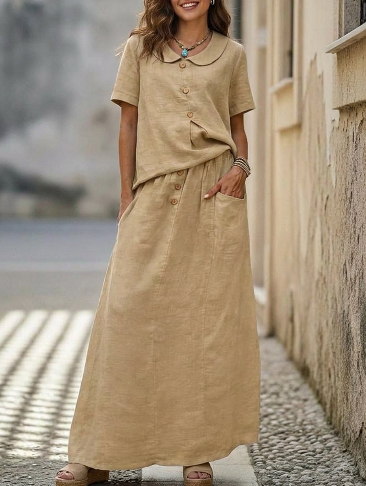Anna-Berg | Casual Solid Color Loose Dress