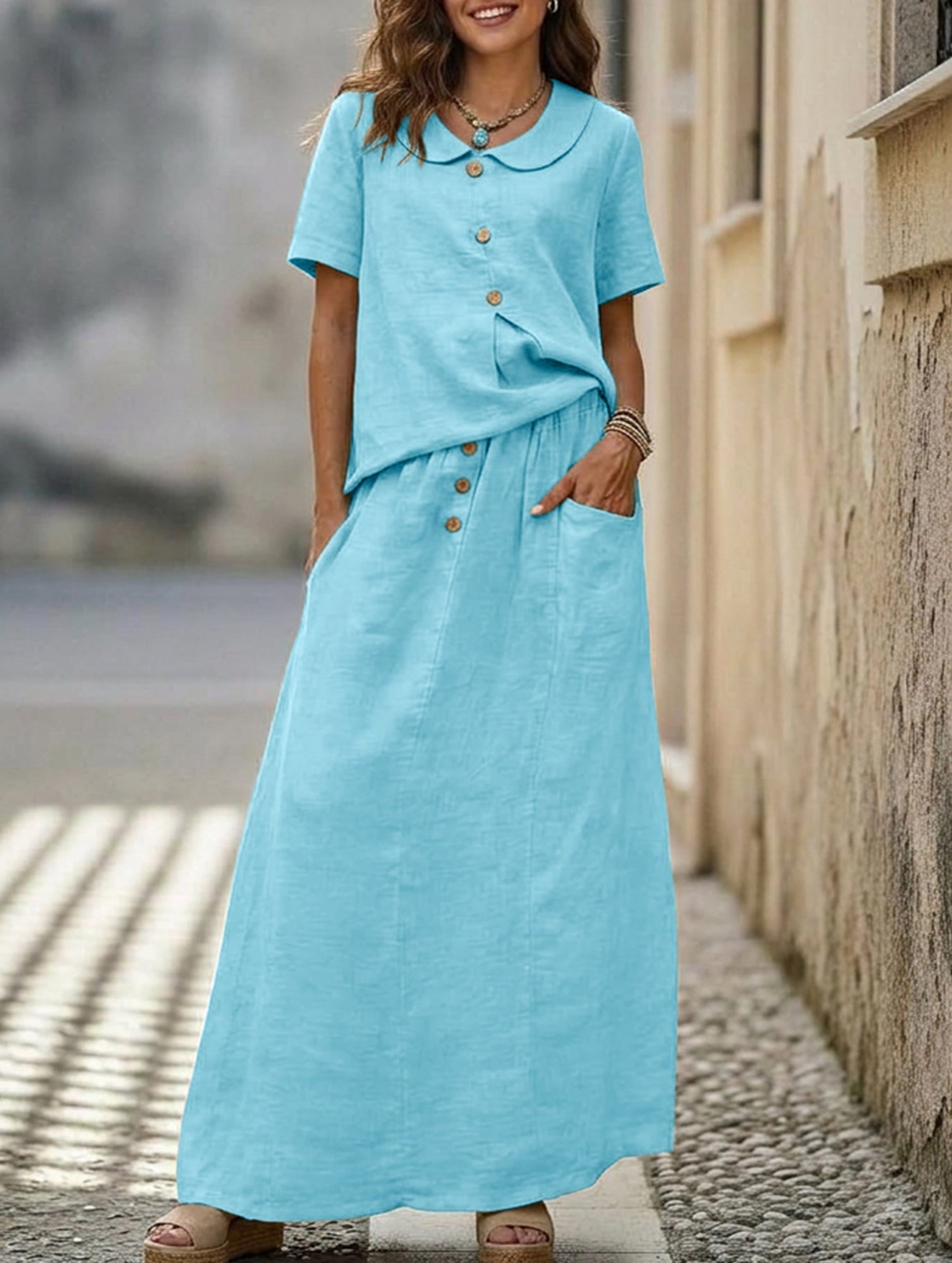 Anna-Berg | Casual Solid Color Loose Dress