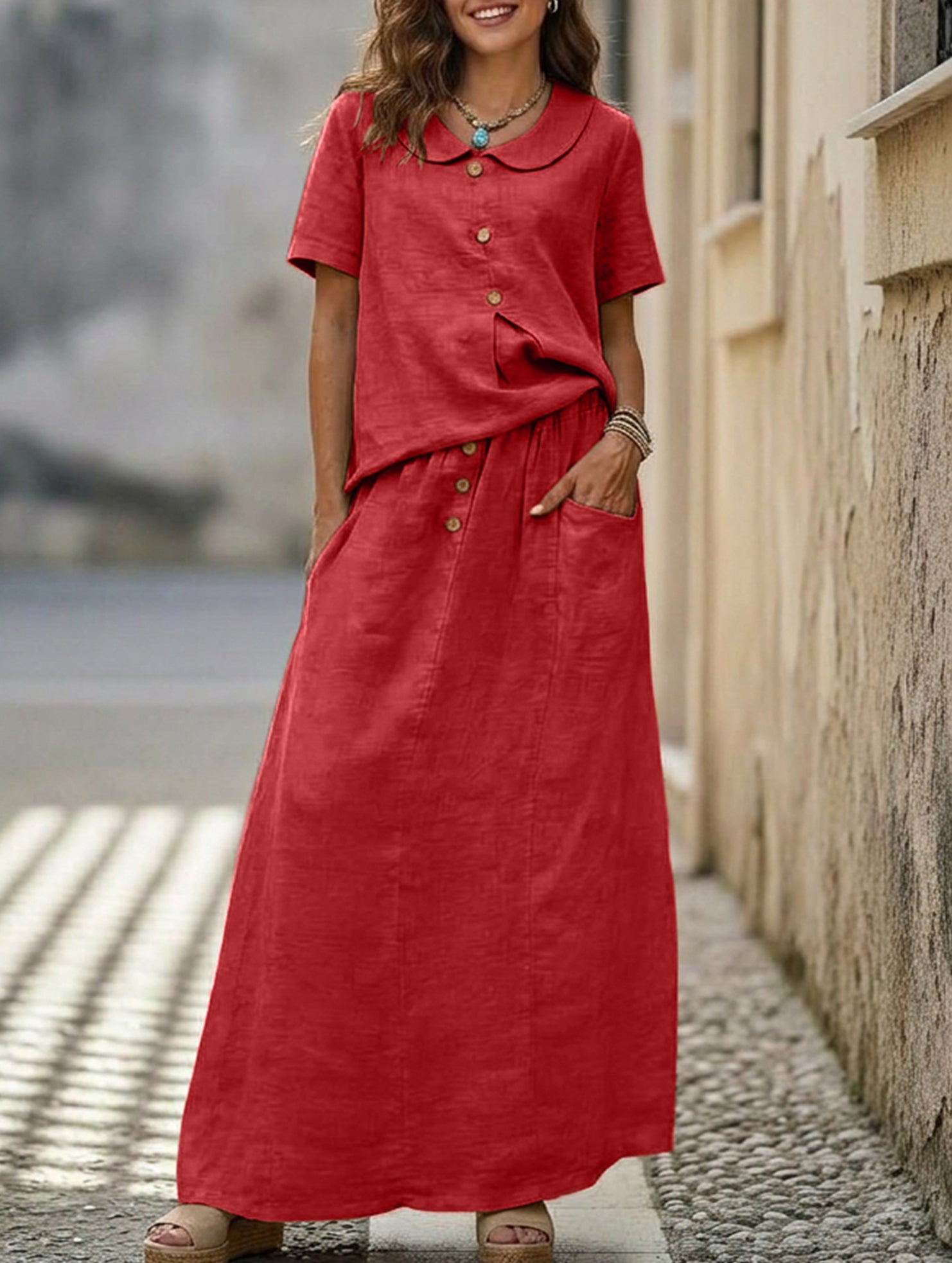 Anna-Berg | Casual Solid Color Loose Dress