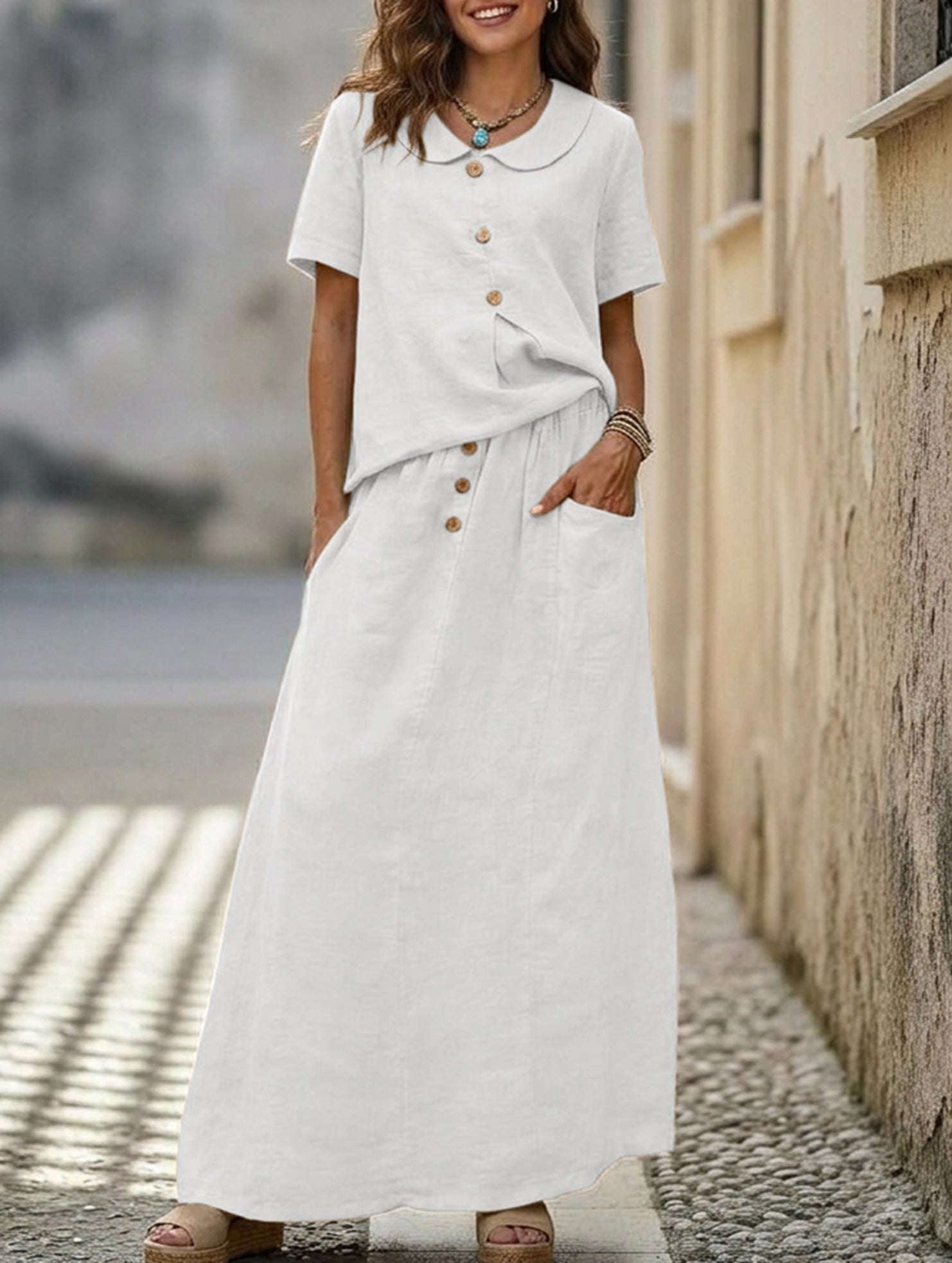Anna-Berg | Casual Solid Color Loose Dress