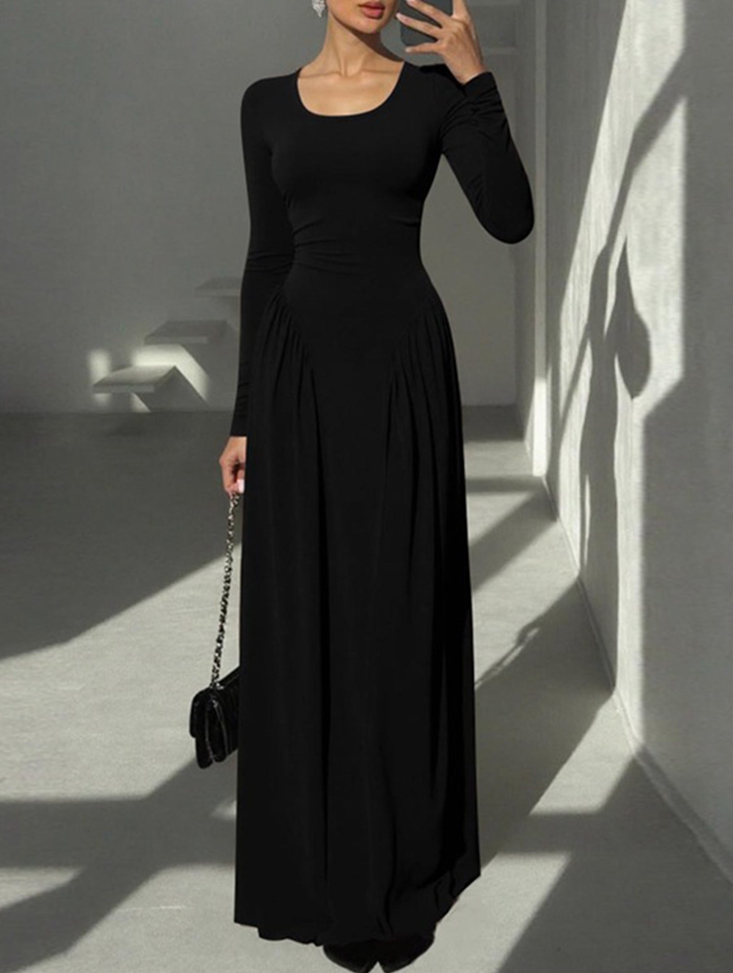 Anna-Berg | Solid U Neck Fit Dress