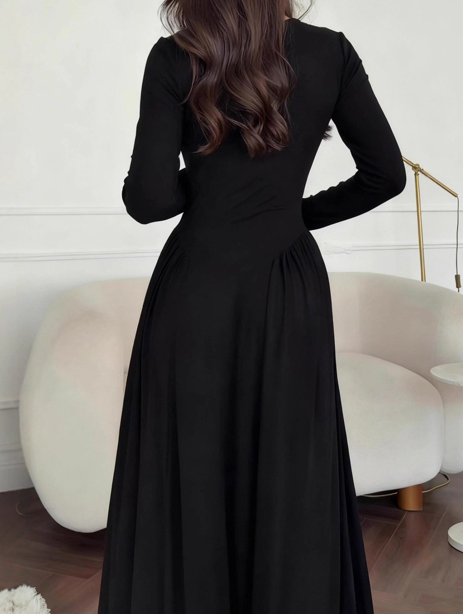 Anna-Berg | Solid U Neck Fit Dress